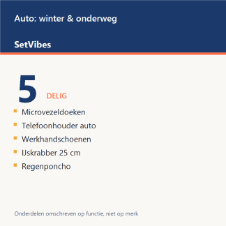 Auto: winter & onderweg Set 5-delig Basis - overzicht van de 5 onderdelen