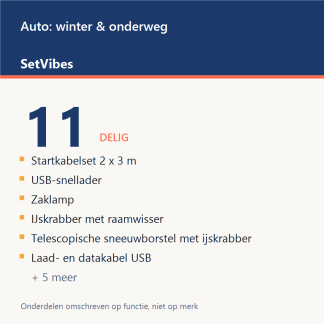 Auto: winter & onderweg Set 11-delig XL - overzicht van de 11 onderdelen