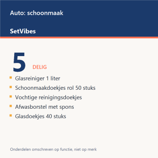 Auto: schoonmaak Set 5-delig Luxe - overzicht van de 5 onderdelen