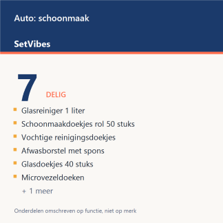 Auto: schoonmaak Set 7-delig Luxe - overzicht van de 7 onderdelen