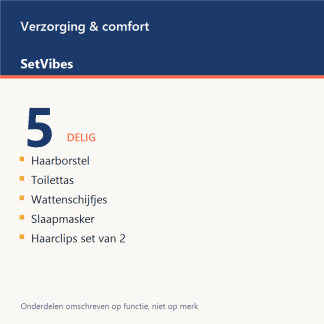Verzorging & comfort Set 5-delig Luxe - overzicht van de 5 onderdelen