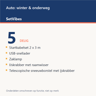 Auto: winter & onderweg Set 5-delig Luxe - overzicht van de 5 onderdelen