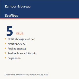 Kantoor & bureau Set 5-delig Basis - overzicht van de 5 onderdelen