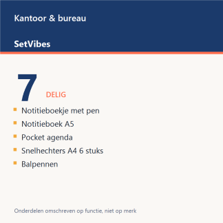 Kantoor & bureau Set 7-delig Basis - overzicht van de 7 onderdelen