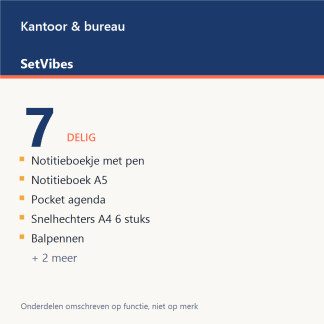 Kantoor & bureau Set 7-delig Luxe - overzicht van de 7 onderdelen
