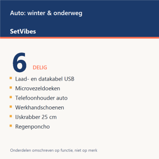 Auto: winter & onderweg Set 6-delig - overzicht van de 6 onderdelen