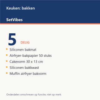Keuken: bakken Set 5-delig Luxe - overzicht van de 5 onderdelen