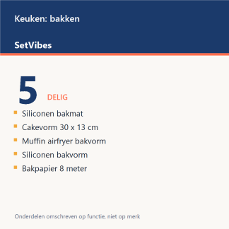 Keuken: bakken Set 5-delig Mix - overzicht van de 5 onderdelen