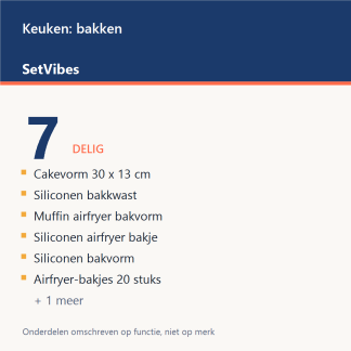 Keuken: bakken Set 7-delig Basis - overzicht van de 7 onderdelen