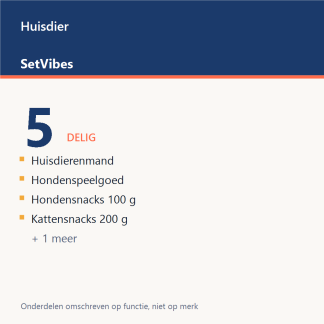 Huisdier Set 5-delig Mix - overzicht van de 5 onderdelen