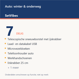 Auto: winter & onderweg Set 7-delig Basis - overzicht van de 7 onderdelen