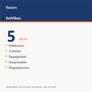 Reizen Set 5-delig Basis - overzicht van de 5 onderdelen