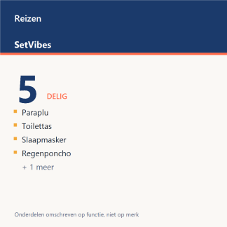 Reizen Set 5-delig Mix - overzicht van de 5 onderdelen