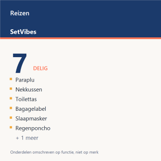 Reizen Set 7-delig Luxe - overzicht van de 7 onderdelen