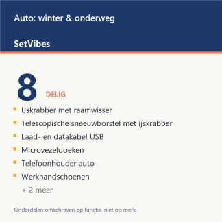 Auto: winter & onderweg Set 8-delig - overzicht van de 8 onderdelen