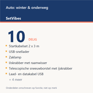 Auto: winter & onderweg Set 10-delig Compleet - overzicht van de 10 onderdelen